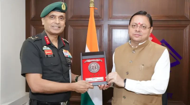 मुख्यमंत्री धामी से महानिदेशक एनसीसी ने की शिष्टाचार भेंट